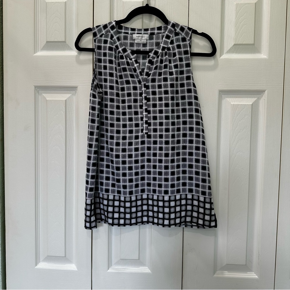 Van Heusen Black And White Grid Pattern Blouse - image 1